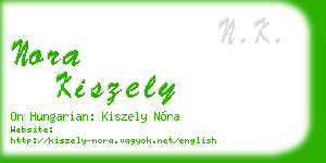 nora kiszely business card