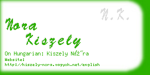 nora kiszely business card